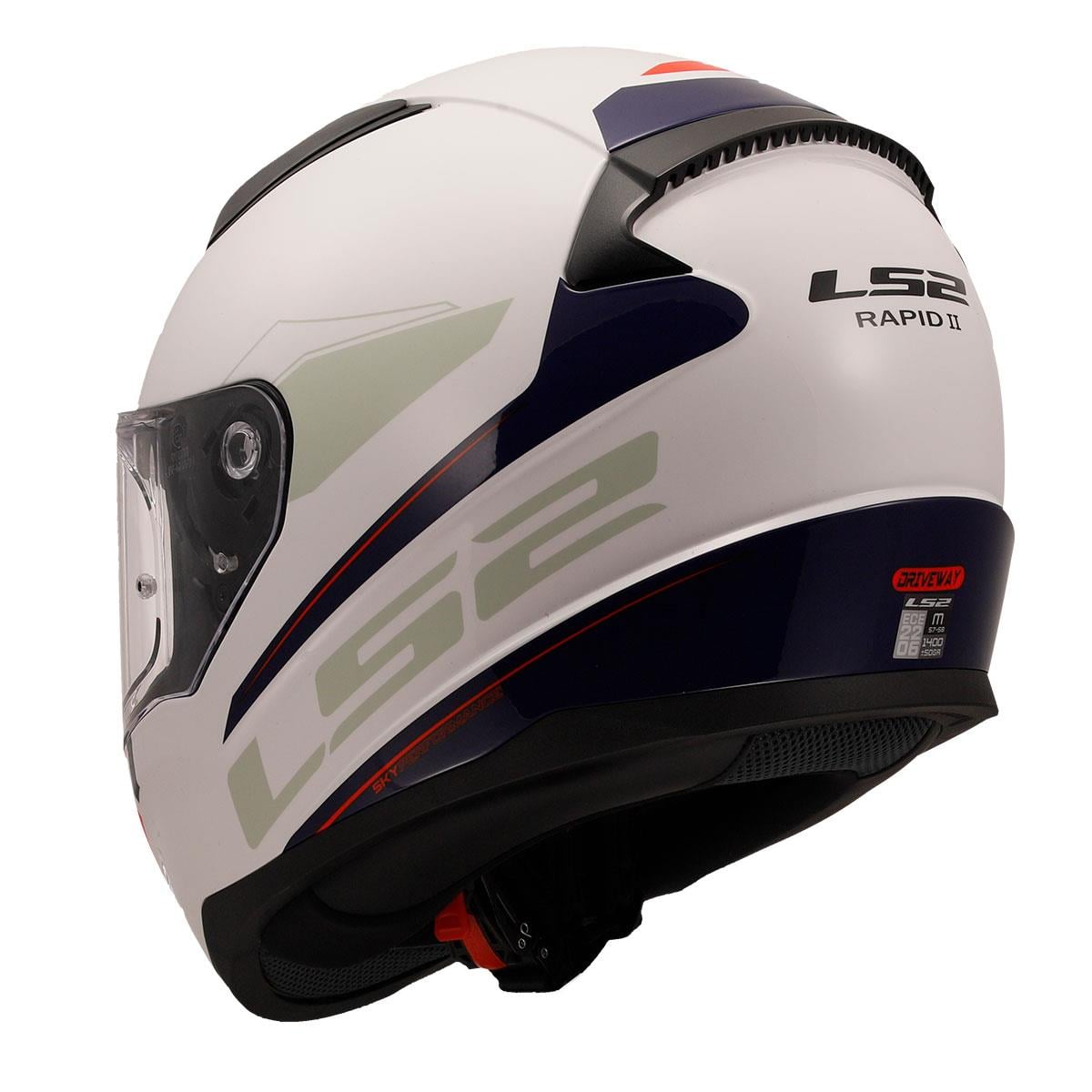 LS2 RAPID 2 DRIWAY BEYAZ MAVİ KAPALI KASK