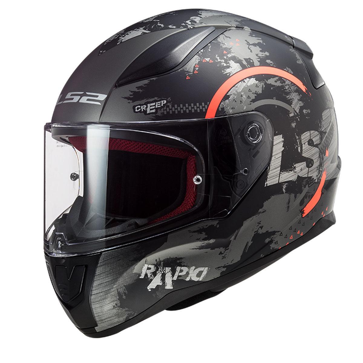 LS2 RAPID CIRCLE MAT TITANIUM-TURUNCU KASK