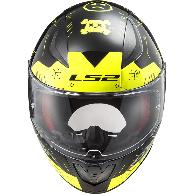 LS2 RAPID PLAYER YELLOW AND BLACK GAMEOVER KAPALI KASK