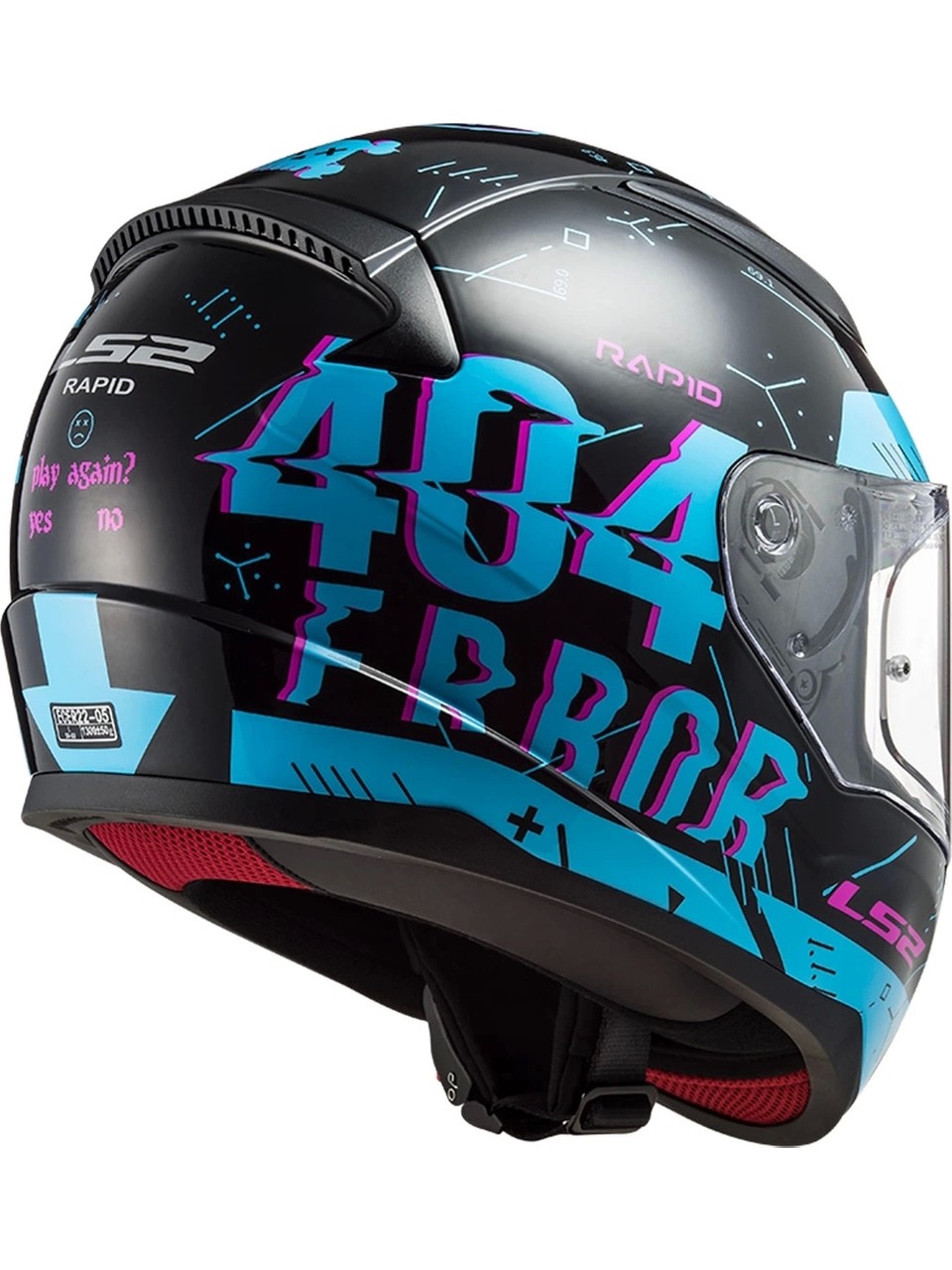 LS2 RAPID PLAYER PINK AND BLUE GAME OVER