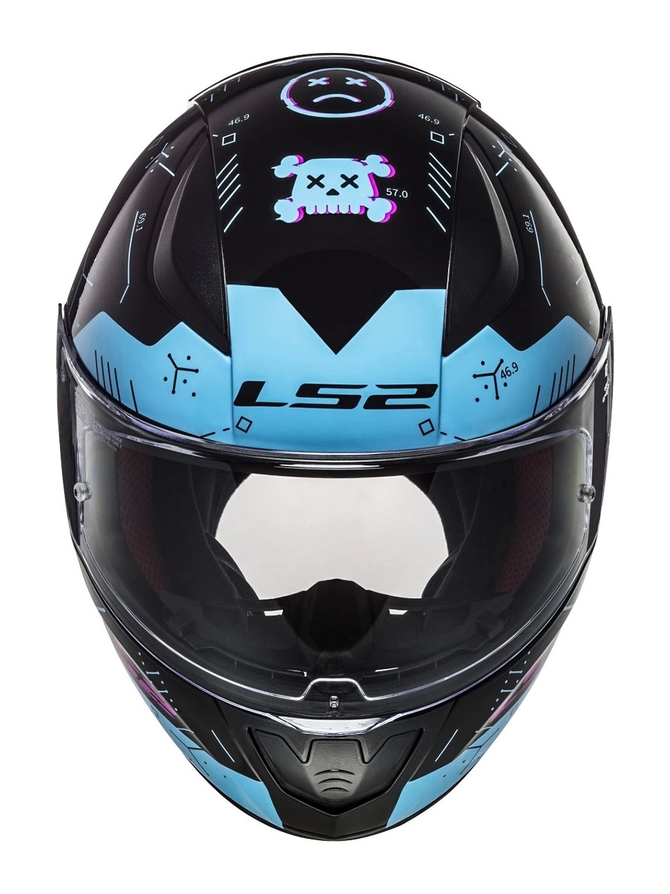 LS2 RAPID PLAYER PINK AND BLUE GAME OVER