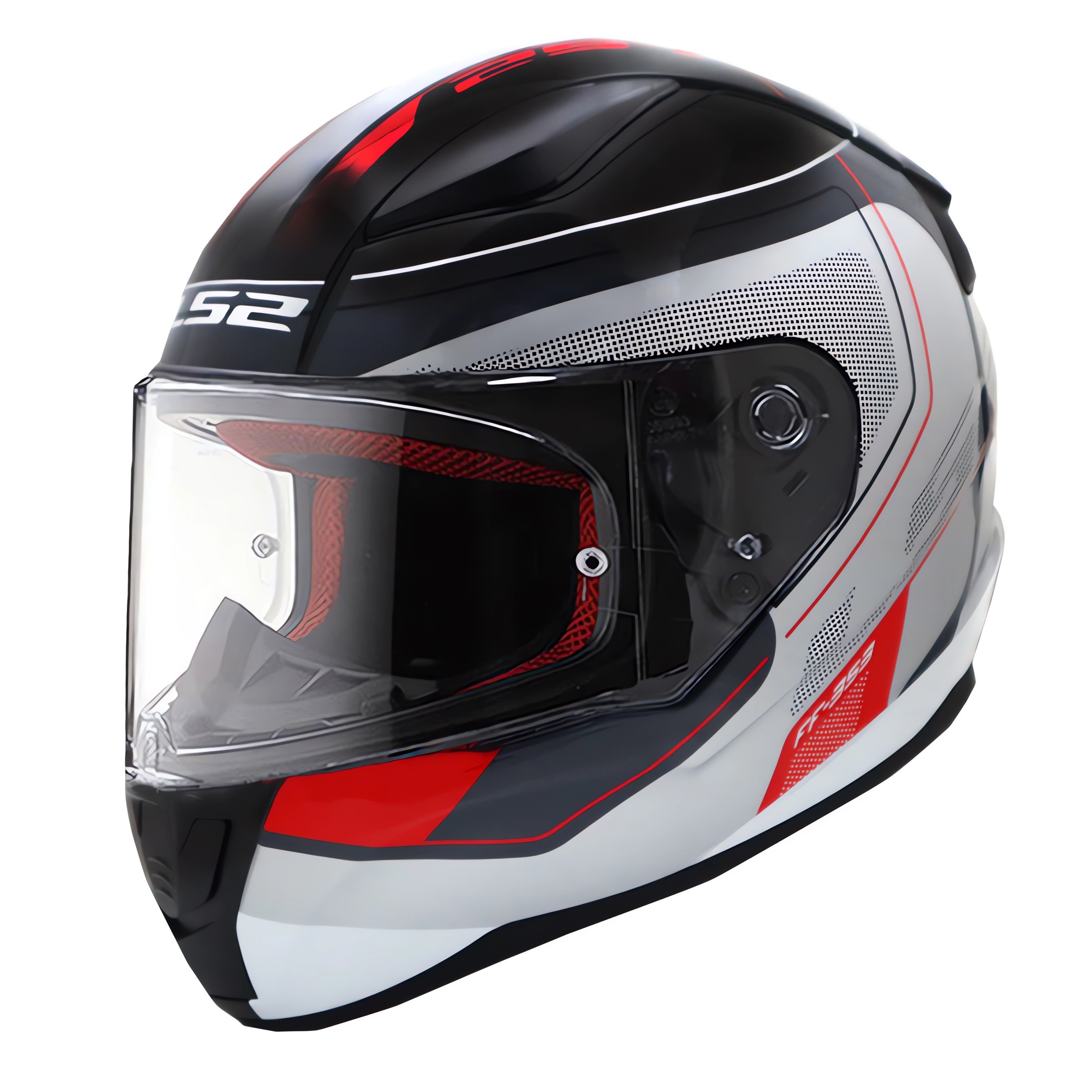 LS2 RAPID SLIDE BEYAZ-SİYAH-KIRMIZI KASK