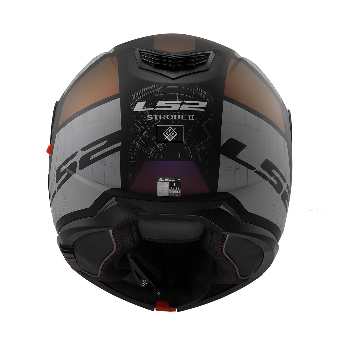 LS2 STROBE 2 ORION MAT SİYAH-MOR-MAVİ KASK