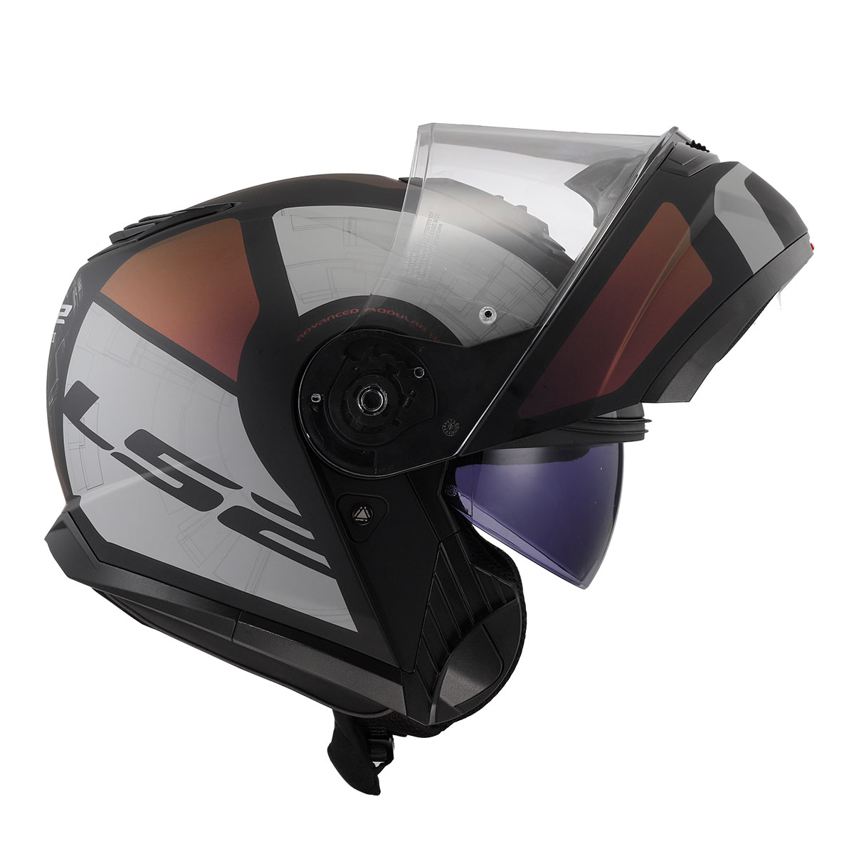 LS2 STROBE 2 ORION MAT SİYAH-MOR-MAVİ KASK