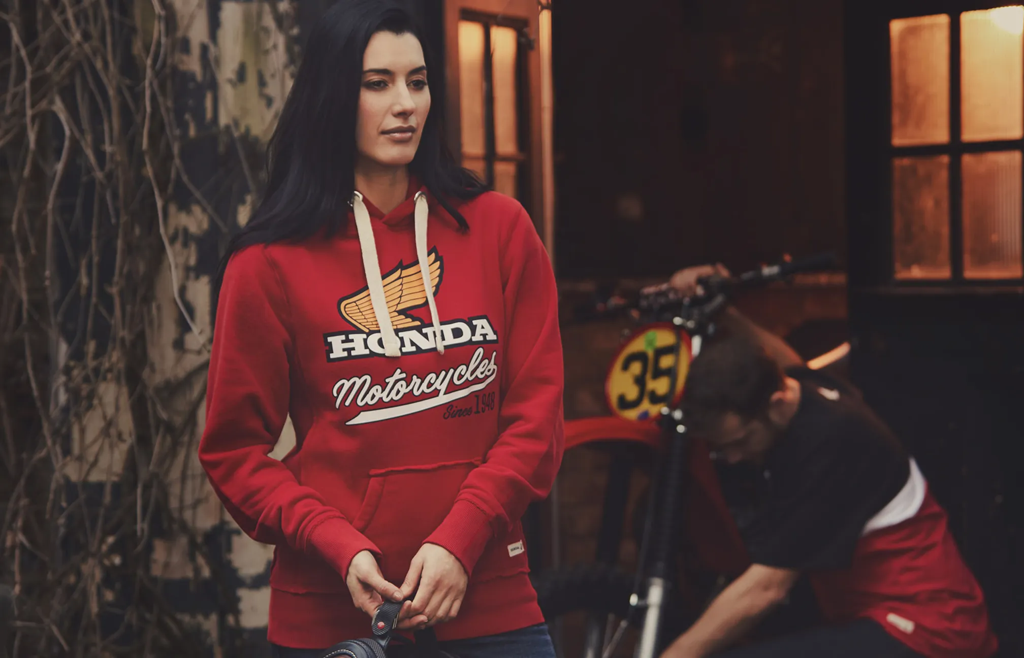 Honda Kapüşonlu Kırmızı Sweatshirt