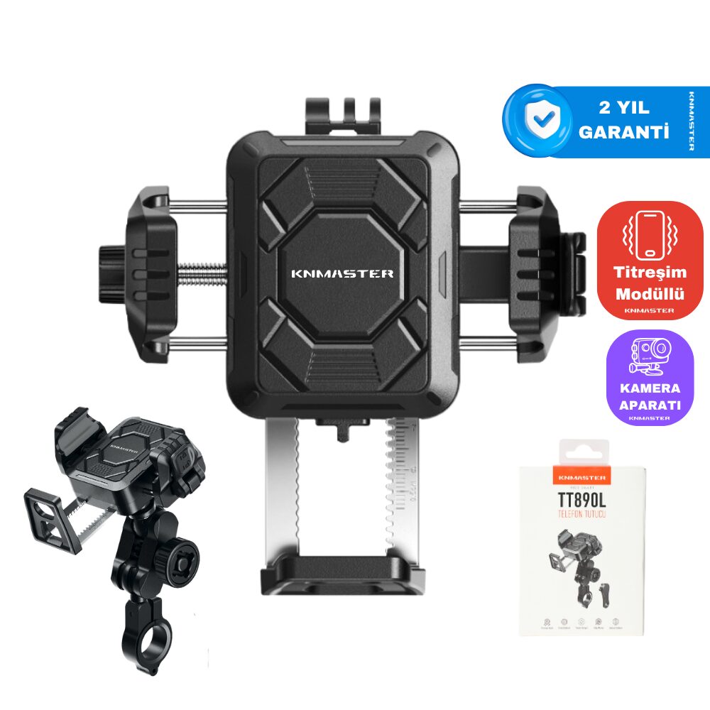 KNMASTER TT-890L Titreşim Önleyicili Motosiklet Telefon Tutucu