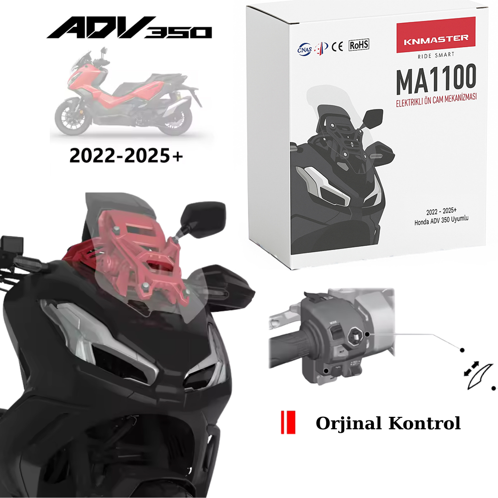 KNMASTER MA1100 Honda Adv350 Uyumlu Elektrikli Ön Cam Mekanizması